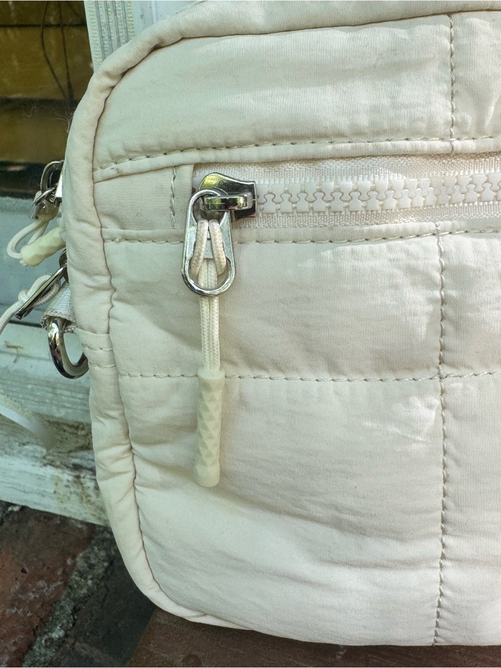 Telena Quilted Cream Crossbody w/ Pattern Strap — EUC - Picture 7 of 14